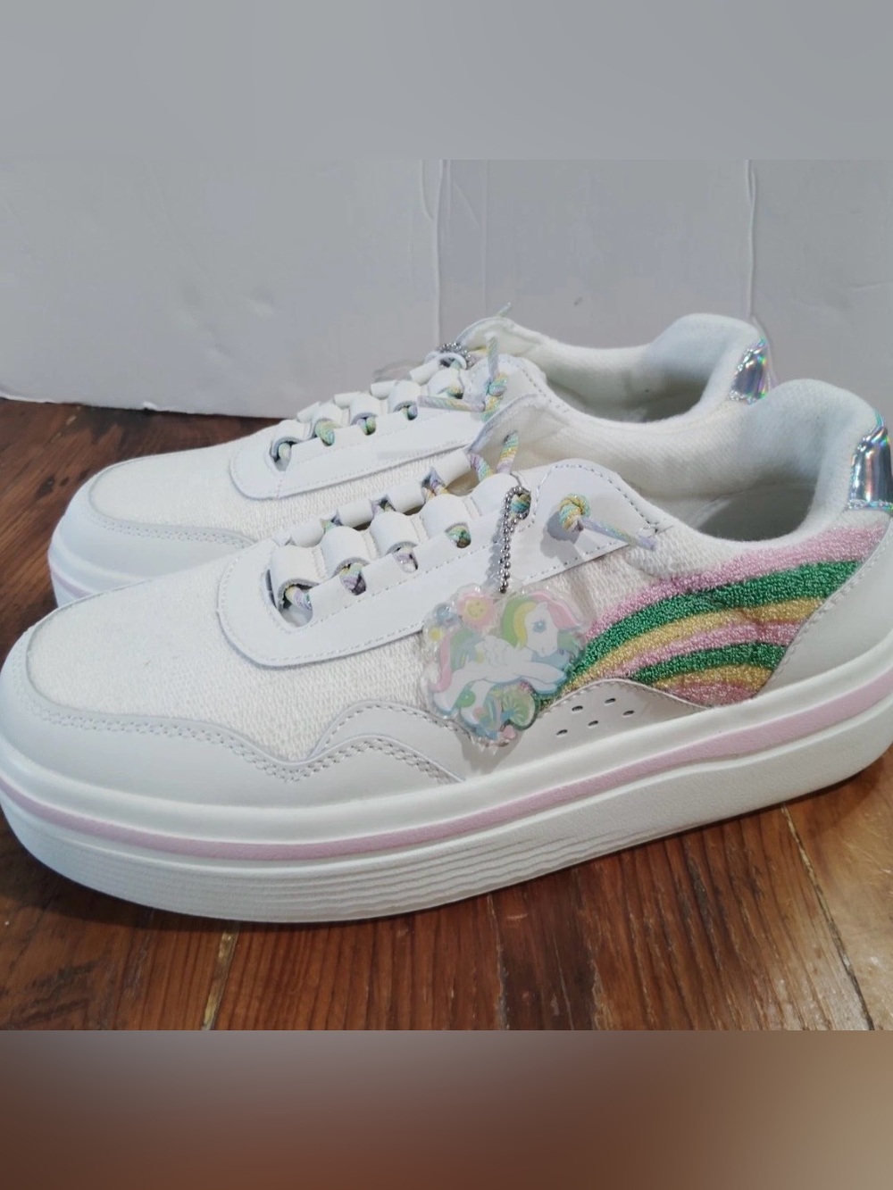 Hey Dude My Little Pony Sneakers with Pastel Rainbow Stripe - Picture 4 of 6